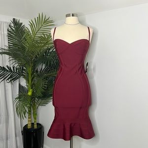 Maroon Formal Bandage Dress